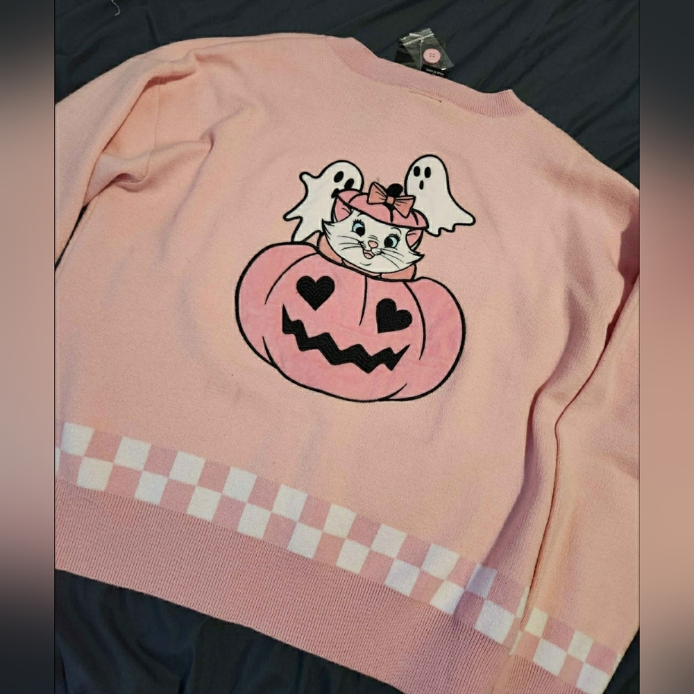 Aristocats Marie Pink Halloween Cardigan - Picture 2 of 4